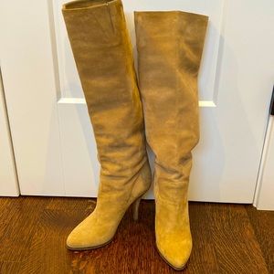 GIVENCHY knee high tan suede boots.